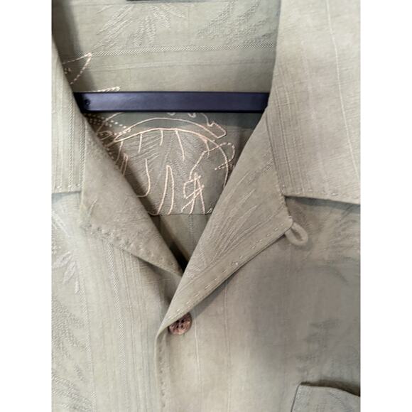 Tommy Bahama Hawaiian Men's XL Silk Linen Blend Green Button Up Shirt 2253 - Picture 4 of 10